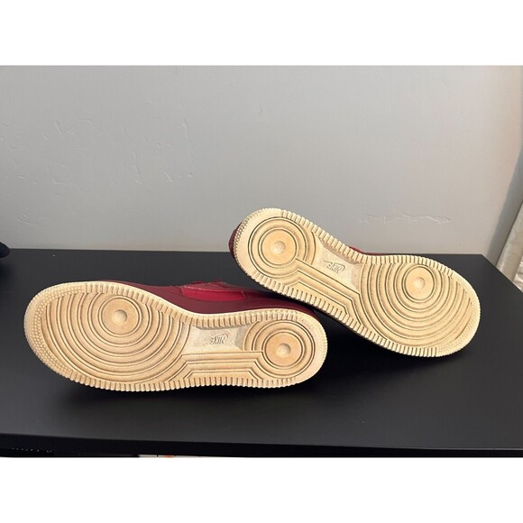 2018 NIKE AIR FORCE 1‎ GS LOW TEAM RED BURGUNDY SUMMIT WHITE GOLD 314192-613 7Y - Picture 14 of 16